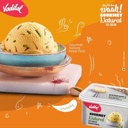 Vadilal Gourmet Natural Ice Cream Kesar Pista