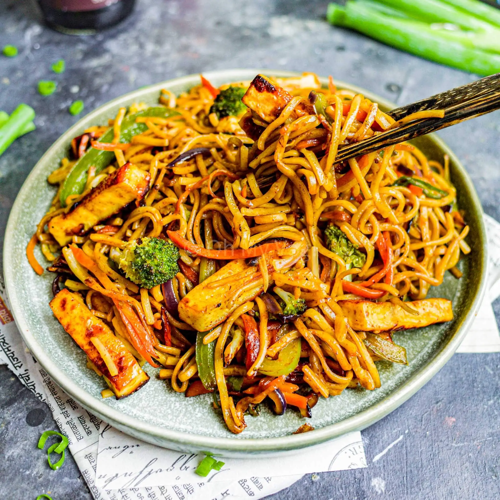 Paneer Chow Mein + Hakka Noodles