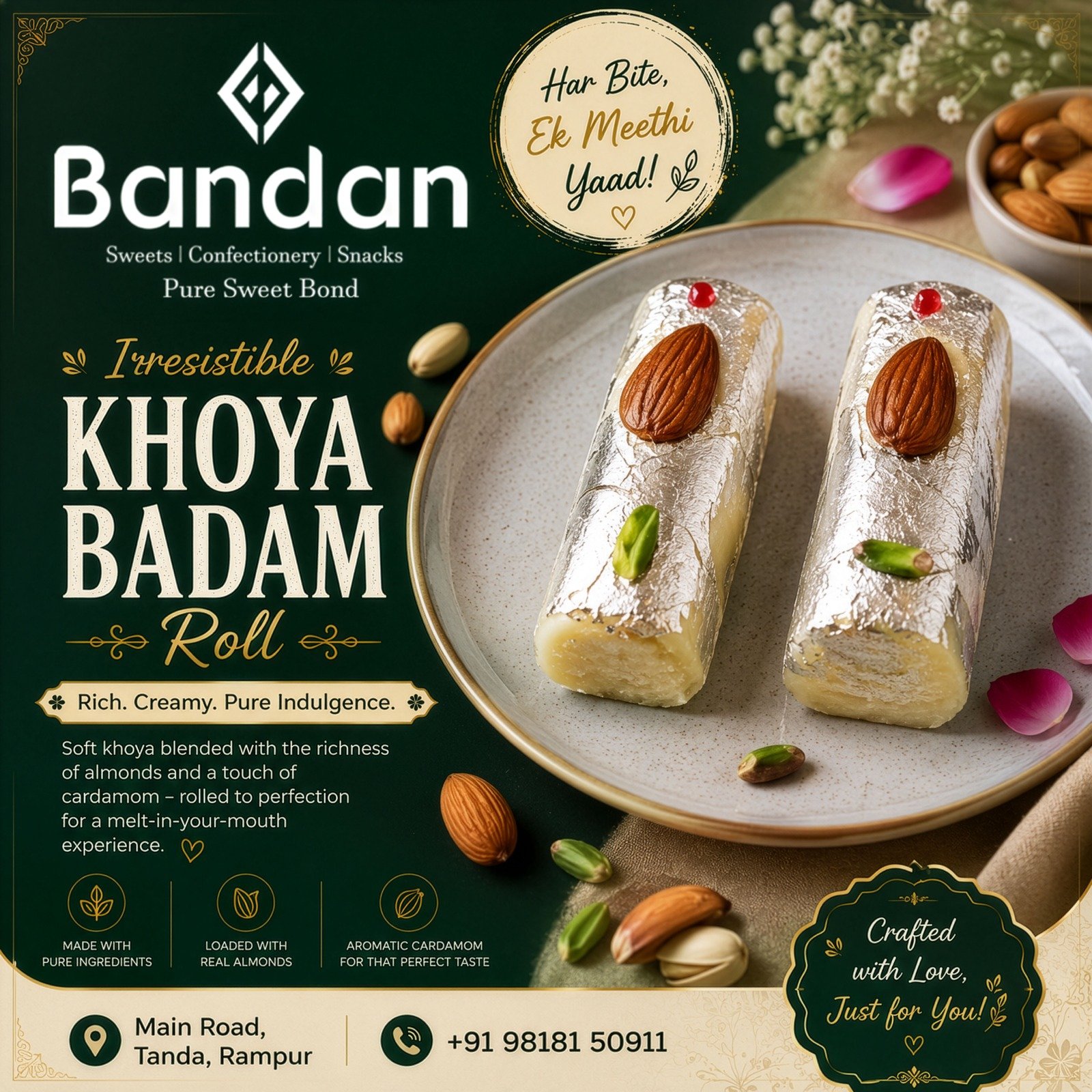 Khoya Badam Roll